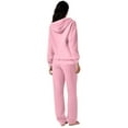 thumbnail image 3 of AUNVITO Women's Slim-Fit Hooded Sweatshirt & Casual Pants Set, Solid Color Winter-Spring Outfit with Stretchy -Spandex Fabric, 3 of 7