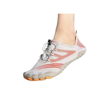 

Kesitin Womens Mens Water Shoes Quick Dry Barefoot Surf Beach Shoe Lightweight Comfort Flats Summer Slip On Aqua Socks Gray Style C 8
