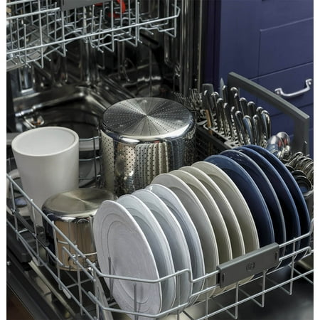 GE - Top Control Built-In Dishwasher with Stainless Steel Tub, 3rd Rack, 46dBA - Black Slate
