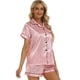 thumbnail image 4 of Conjunto de pijama de mujer Conjunto de pijama de camisa de manga corta abotonada y pantalones cortos, 4 of 5