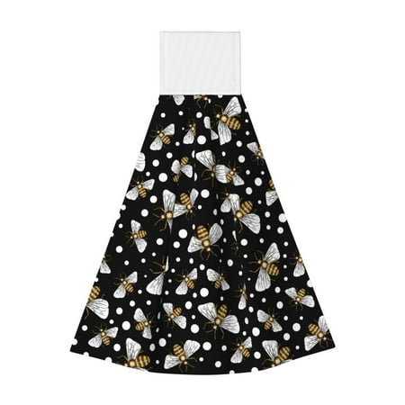 

Sikiie Honey Bees at Night Hand Towel with Loop Hanging Towel Absorbent Tie Towels for Kitchen Tea Bar Bathroom Decor