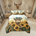 thumbnail image 2 of Erosebridal Cartoon Highland Bull Bedding Sets Twin Size, Chic Sunflower Blossoms Comforter Sets with Sheets, Reversible 7-Piece, 2 of 4