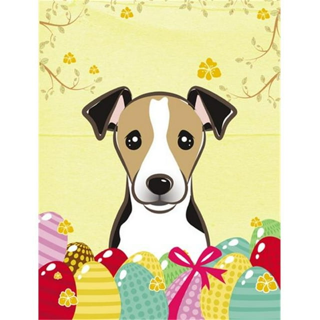 Jack Russell Terrier Chasse aux Oeufs de Pâques Drapeau Jardin