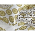 thumbnail image 4 of Ambesonne Mandala Quilted Bedspread Set 3 Pcs, Natural Leaves, Queen Size, Yellow Cream Brown, 4 of 5
