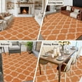 thumbnail image 5 of Large Area Rugs for Living Room Bedroom, Orange Morocco 6'x9' Rug Washable Carpet Runner Indoor Outdoor, Farmhouse Ethnic Geometric Grid Aesthetic Non Slip Floor Mats Rug for Kitchen, Playroom, 5 of 8