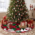 thumbnail image 4 of Christmas Tree Skirt, Red and White Holiday Tree Base Cover with Reindeer and Snowflake Patterns, 4 of 6