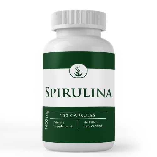 PURE ORIGINAL INGREDIENTS Spirulina 100 Capsules Rich in Phycocyanin, Pure