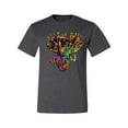 thumbnail image 2 of Wild Bobby, Keep It Wild Colorful Elephant Face Animal Lover Men's Graphic T-Shirt, Heather Black, 5XL, 2 of 3