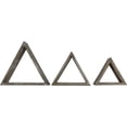 thumbnail image 4 of Set of 3, Triangle, Open Back, Vintage Farmhouse Shadow Box Shelves, Barnwood Decor Collection, Pebble Grey, 4 of 15