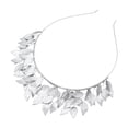 thumbnail image 4 of Nvzi Horquillas para el pelo de boda con flores para novias, peinetas con perlas de cristal, pinzas para el pelo, accesorios para el pelo de boda dorados, joyas - Plateado A, 4 of 4