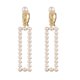 thumbnail image 1 of Pendientes de mujer con hebilla de perlas Pendientes colgantes de mujer Pendientes de perlas de imitación blancas chapadas en oro moda, 1 of 5