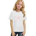thumbnail image 4 of CCRFTGI Shirts for Teens Girl Trendy Short Sleeve Bow Print Tunic Tops Summer Crew Neck Shirt Comfort Soft Solid Clean Girl Clothes White 11-12Y, 4 of 5