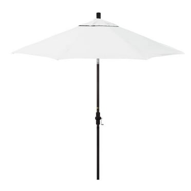 Sun Master Series 9 ft. Aluminium &Fiberglass Crank Collar Tilt Market Umbrella, Natural Sunbrella