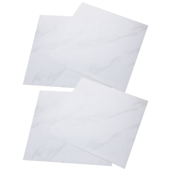 KONTONTY 4pcs Self Adhesive Floor Tile PVC Waterproof Flooring Tiles for Kitchens and Homes