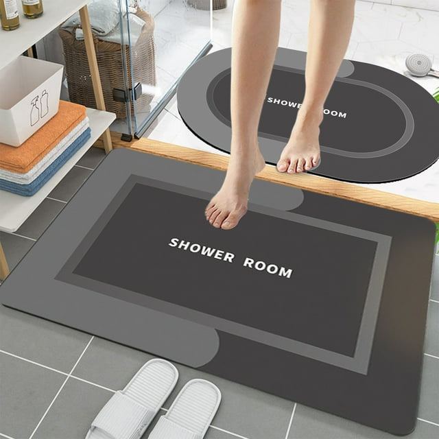 Staron 2Pcs Bath Mat Rug Set, Super Absorbent Soft Bathroom Rugs Non-Slip Quick Dry Machine Washable Bath Rug for Bathroom, Shower and Tub