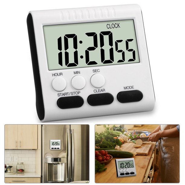 Digital Kitchen Timer Eeekit Lcd Large Cooking Timer With Loud Alarm Clock Count Down Up Clock For Cooking Baking Sports Games Magnetic Back Retractable Stand Hole Easy To Stand Walmart Com Walmart Com