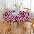 thumbnail image 3 of Pink and Black Of Leopard Print Round Fitted Tablecloth with Elastic Edge,Dining Table Cover Waterproof,Outdoor Round Tablecloth for Camping,Dining,Indoor and Outdoor, 3 of 7
