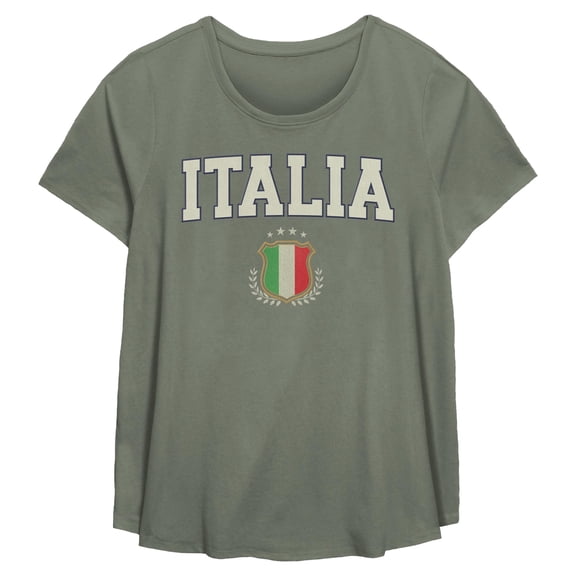 Womens Lost Gods Italia Flag Badge Club T Shirt