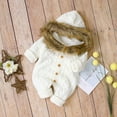 thumbnail image 5 of MANHUJI Toddler Pajamas Boy Winter Girl Jumpsuit Collar Knit Warm Clothes Sweater Baby Faux Hooded Boys Coat&Jacket Baby Sleepers 3-6 Months Boy Clothes Fall Baby Girl Clothes (White,80), 5 of 6