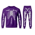 thumbnail image 4 of CONFREE Halloween Mens Sweatsuit 2 Peice Sets Lined Track Suit for Men Hallowmas Skeleton Graphic Sweatshirts Joggers Outfits Warm Fall Winter Tracksuits, 4 of 5