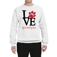 thumbnail image 2 of Wild Bobby, Love My Cat Stole My Heart Red Footprints Animal Lover Unisex Crewneck Graphic Sweatshirt, White, 3XL, 2 of 3