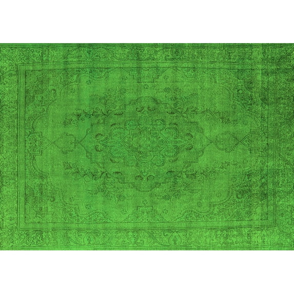 Ahgly Company Indoor Rectangle Oriental Green Industrial Area Rugs, 5' x 8'