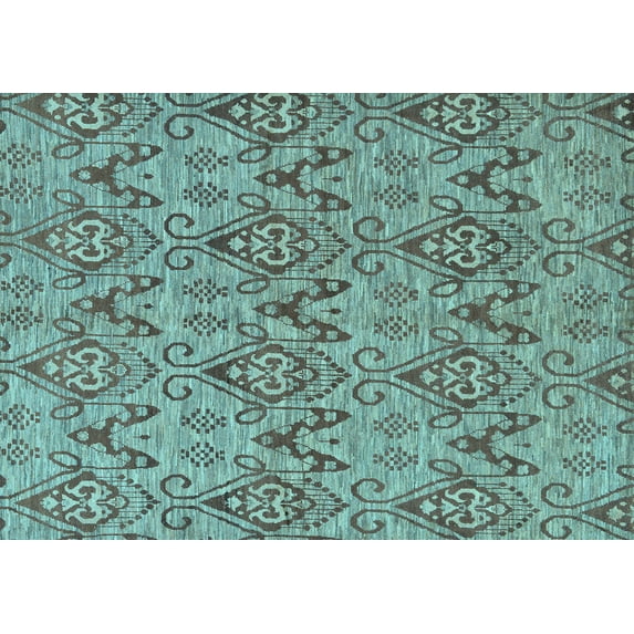 Ahgly Company Indoor Rectangle Abstract Light Blue Modern Area Rugs, 8' x 10'
