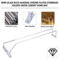 thumbnail image 2 of Wine Glass Rack Hanging Chrome Plated Stemware Holder Under Cabinet Home Bar, 2 of 7