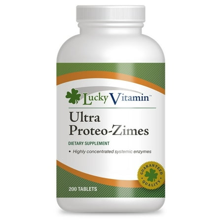 LuckyVitamin - Ultra-Proteo Zimes très concentré systémique Enzymes - 200 comprimés entérosolubles