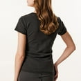 thumbnail image 4 of FcBaudy Hauts pour Femmes, Chemises pour Femmes, Blouses à Manches Courtes et Col Rond & Chemises Décontractées pour Femmes, Blouse à Manches Courtes à Capuche et Col Rond, T-shirt en polyester pour Femmes, 4 of 8