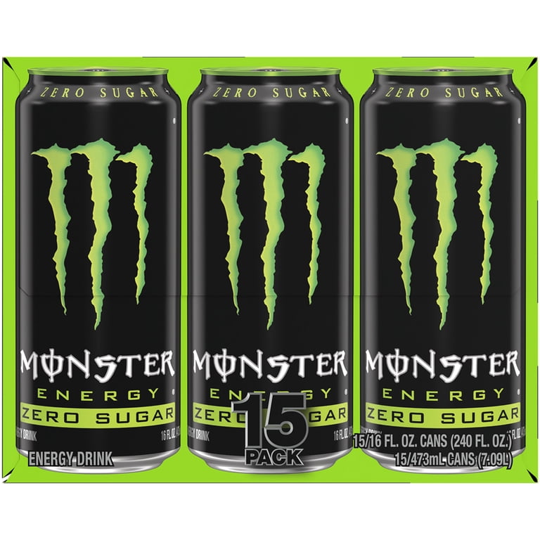 Monster Energy Energy Drink, Zero Sugar, 15-Pack, 16 Oz Cans