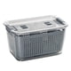 thumbnail image 1 of Bewildely Contenedor escurridor de alimentos frescos, cesta de almacenamiento de frutas y verduras, contenedor organizador para refrigerador Organizadores de utensilios de cocina 5.8L Bewildely HA026893-02, 1 of 6
