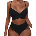 thumbnail image 1 of AMERTEER Women Wrap Bikini Set Push Up High Waisted 2 Piece Swimsuits, 1 of 6