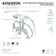 thumbnail image 4 of Kingston Brass CC2010T1 Vintage 3-3/8" Adjustable Center Deck-Mount Clawfoot Tub Faucet with Hand Shower, Polished Chrome, 4 of 5