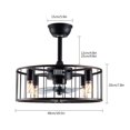 thumbnail image 4 of 18.5" Metal Caged Ceiling Fan w/Light ＆ Remote Control,3 Blades,Black,E26 Bulb Base, 4 of 11
