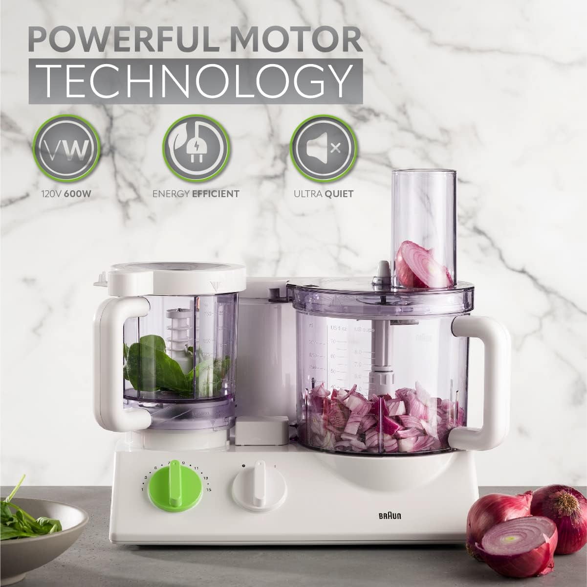 Braun 12-in-1 Multi-Functional Food Processor FX3030, 12-Cup Main Bowl & 0.75L Bowl, Powerful Food Processor with Dual Control System