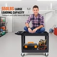 thumbnail image 2 of KFFKFF Utility Service Cart 360? Swivel Wheels 2 Shelf 550lbs (2 with Brakes), 2 of 9