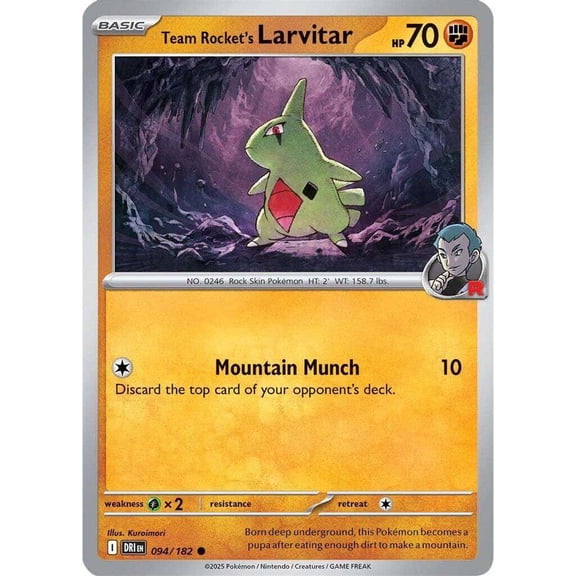Pokemon Destined Rivals Common Team Rocket's Larvitar #94