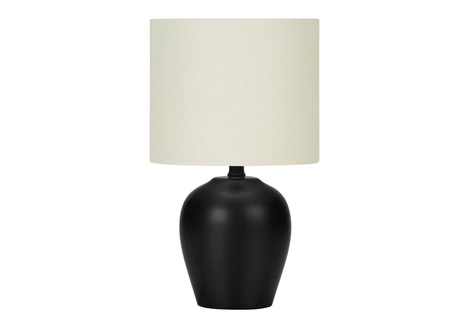 Monarch Specialties Lighting, 17"h, Table Lamp, Black Ceramic, Ivory / Cream Shade, Transitional