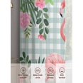 thumbnail image 5 of Summer Flamingos Sheer Curtains 63 Inch Length 2 Panels Set, Tropical Flowers Leaves Cactus Plaid Voile Window Treatment Rod Pocket Curtains Sheers Drapes for Bedroom/Living Room/Kitchen 52x"63"x2, 5 of 7