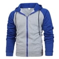 thumbnail image 7 of GrmtClth Hoodies for Men Zip Up Hoodie Drawstring Daily Long Sleeve Pocket Hooded Sweatshirts Blue L, 7 of 7