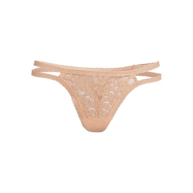 No Boundaries Strappy Lace Thong Panty, Sizes XS to XXXL