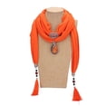 thumbnail image 3 of Sonducket Bufanda de mujer Festival Vacaciones Viajes Fiesta en la playa Borlas al aire libre Lavable Cómodo Mantón elegante para mujer Accesorios de disfraces Naranja amarillo, 3 of 6
