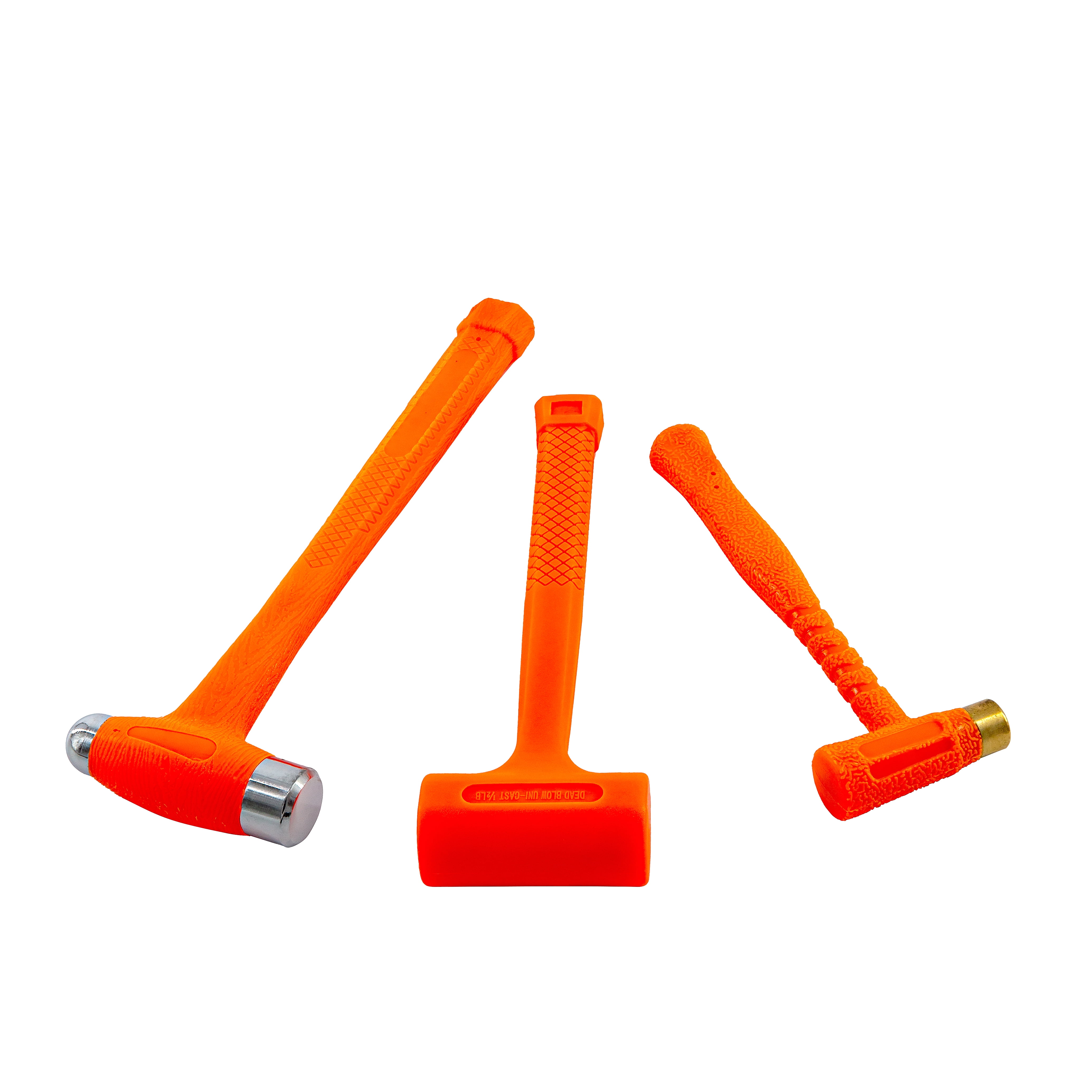 XtremepowerUS 3PC Dead Blow Hammer Set, Brass Hammer, Ball-Peen Hammer, Dead Blow Hammer, Non-Slip Grip, Spark & Rebound Resistant
