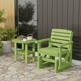 thumbnail image 2 of Wildridge Classic Single Glider, Lime Green - Outdoor Weather Resistant Recycled HDPE Glider for Porch, Patio, Deck, 2 of 4
