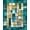 Teal Gold Multi, Pattern 1, variant on ODIKA Geometric Mid Century Abstract Terrazzo Speckle Boho Hallway for King Size Bedroom, Master Suite, Under Bed, Foldable Easy Care
