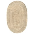 thumbnail image 3 of nuLOOM Rigo Hand Woven Farmhouse Jute Area Rug, Oval 4' x 6', Natural, 3 of 11