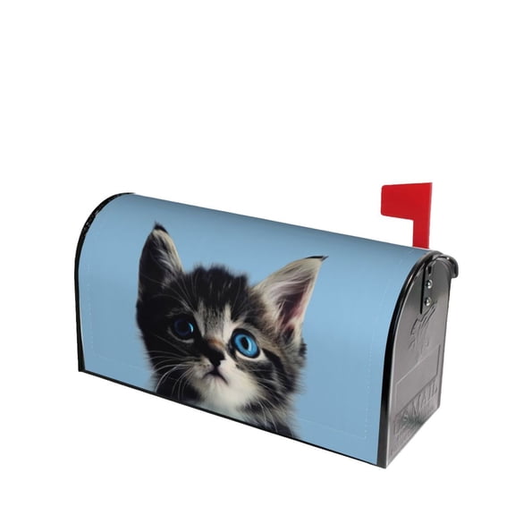 PHELIKA Cute Kitten Cat 02 Magnetic Mailbox Covers Post Letter Box Cover Standard Size 21"H x 18"W