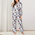 thumbnail image 2 of Fuzoiu Golf balls Print Women's Long-Sleeved Pajama,Lounge Button Down Nightwear,Womens Notch Collar Pajama Set-XX-Large, 2 of 7