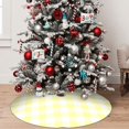 thumbnail image 5 of KLL 48" Christmas Tree Skirt Lemon Yellow Checkboard Xmas Tree Skirts Mat for New Year Xmas Holiday Party Indoor Outdoor Home Decoration, 5 of 7